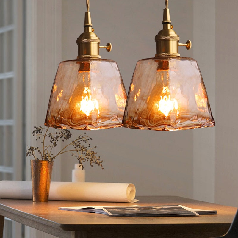 Showcase – Vintage pendant lamp handmade glass – E27 pendant lamp