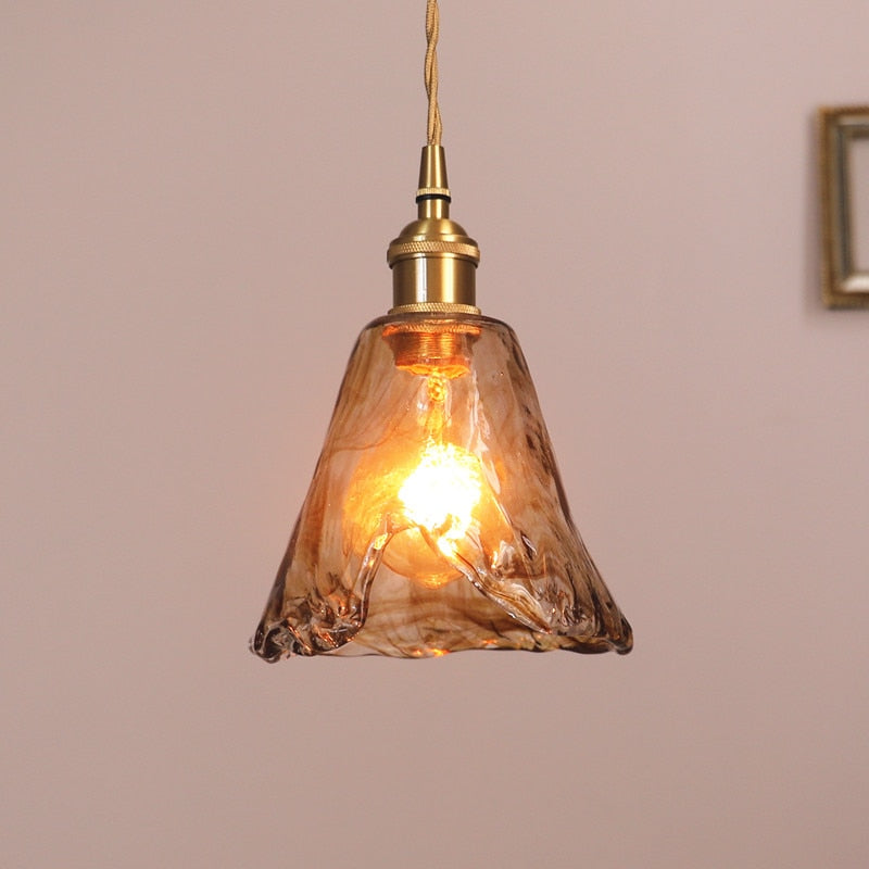Showcase – Vintage pendant lamp handmade glass – E27 pendant lamp