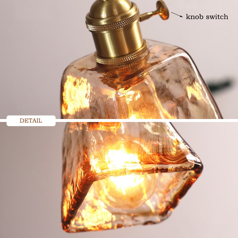 Showcase – Vintage pendant lamp handmade glass – E27 pendant lamp