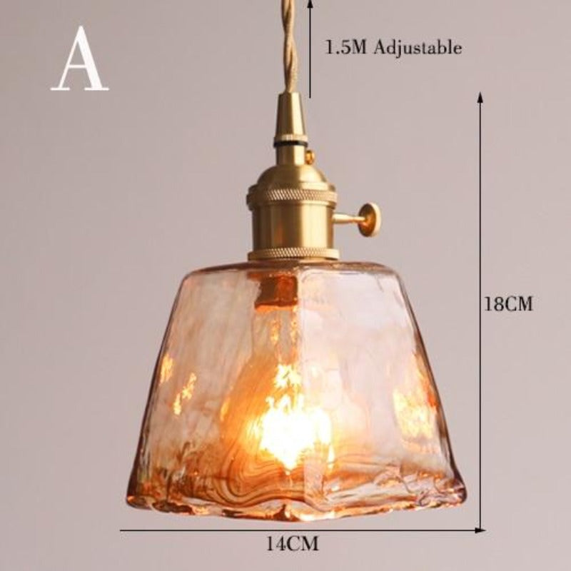 Showcase – Vintage pendant lamp handmade glass – E27 pendant lamp