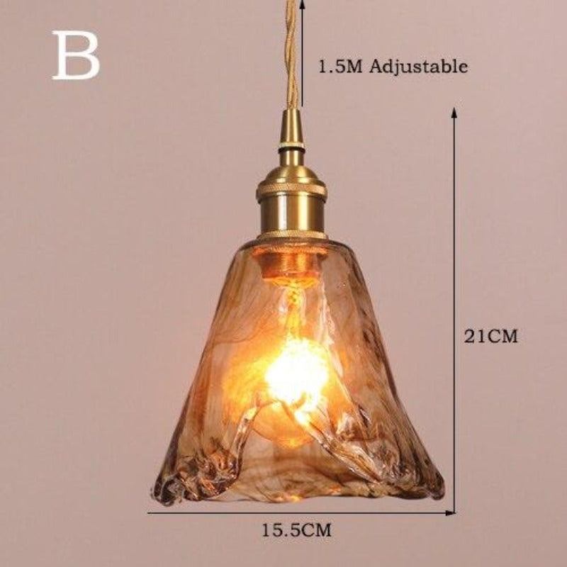 Showcase – Vintage pendant lamp handmade glass – E27 pendant lamp