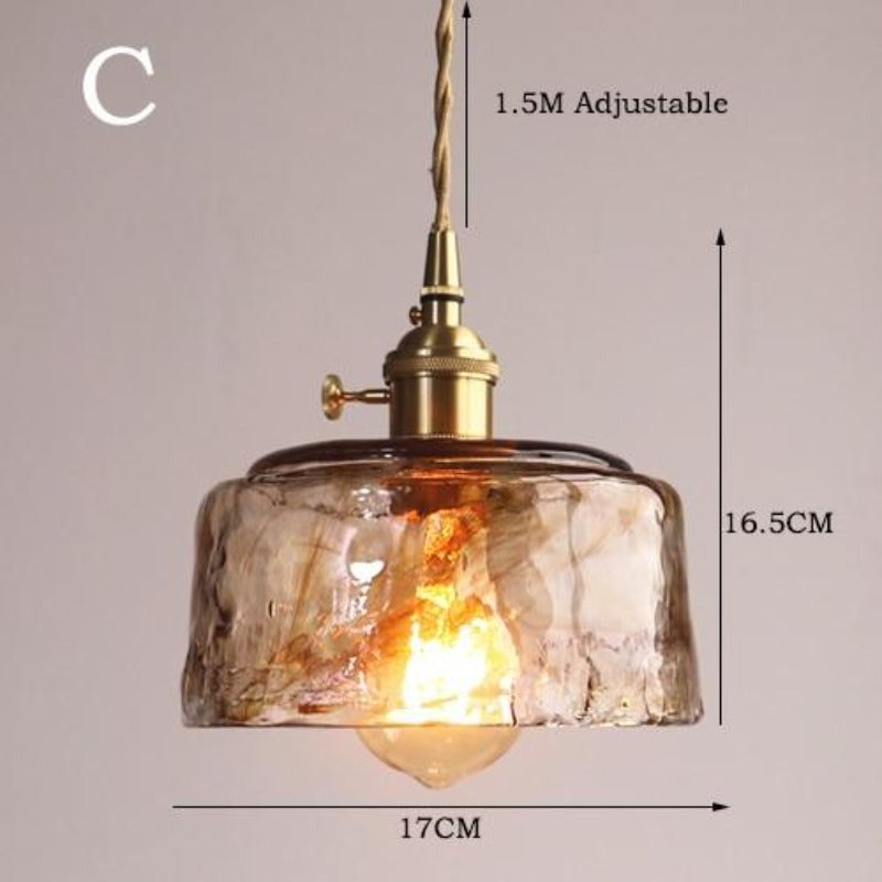 Showcase – Vintage pendant lamp handmade glass – E27 pendant lamp