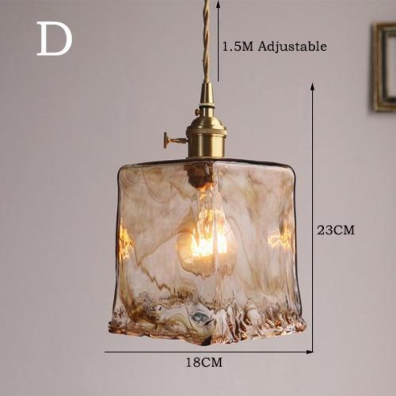 Showcase – Vintage pendant lamp handmade glass – E27 pendant lamp