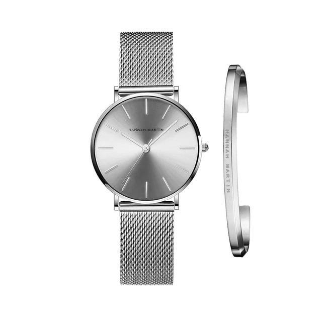 Hannah Martin – Women's watch stainless steel waterproof – with free bracelet