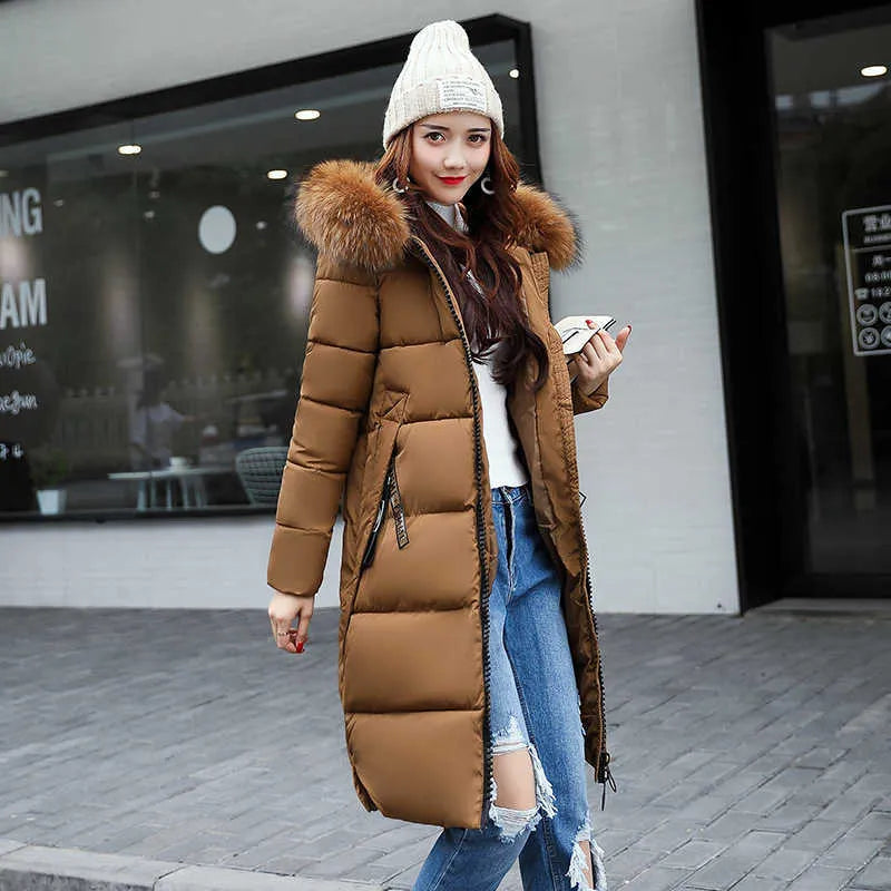 Jimenaza Long Winter Coat with Fur Collar – Elegant, Warm & Waterproof