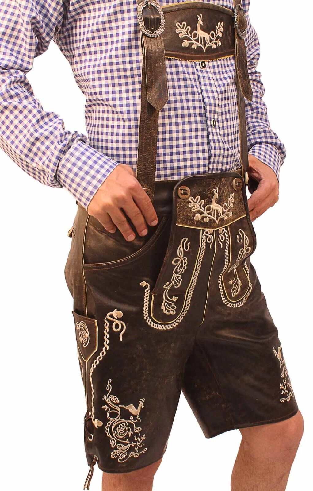 Viktor – German Men's Oktoberfest Lederhosen – For Party & Festival