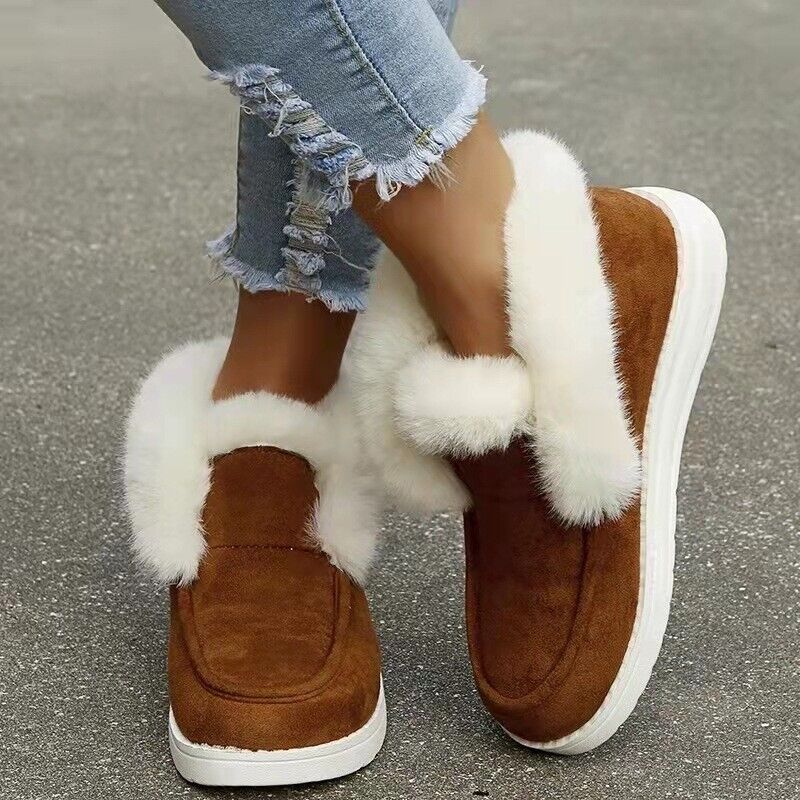 Maggie Winter Moccasins | Suede Slip-On Moccasins with Fur Lining