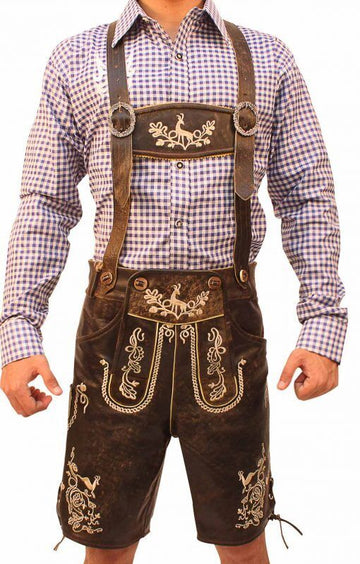 Viktor – German Men's Oktoberfest Lederhosen – For Party & Festival