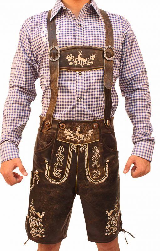 Viktor – German Men's Oktoberfest Lederhosen – For Party & Festival