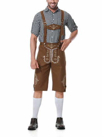 Bergbua – Lederhosen-Kostuumset met Geruit Overhemd – Jouw Wiesn-Klassieker
