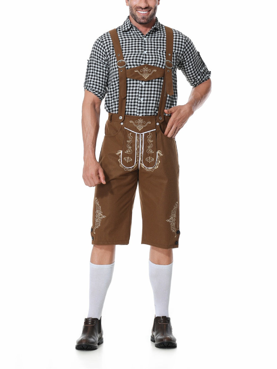 Bergbua – Lederhosen-Kostuumset met Geruit Overhemd – Jouw Wiesn-Klassieker