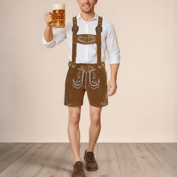 Berggeist – Beierse Lederhose Bruin met Borduursel – Oktoberfest Heren