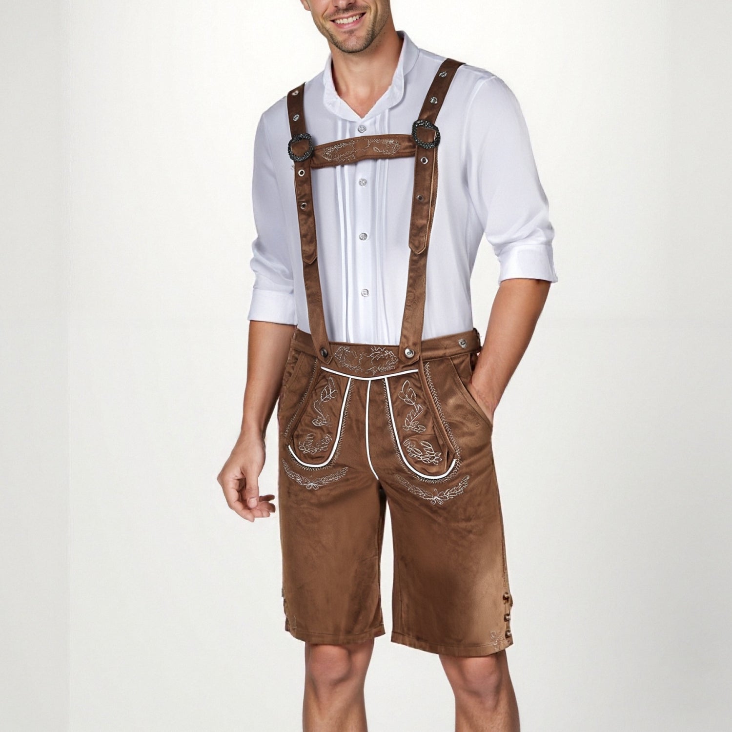 WiesnHeld – Heren-Trachten-Set met Overhemd & Lederhose – Oktoberfest Look