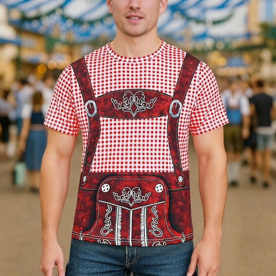 Wiesngaudi – T-Shirt met Lederhosen-Print – Jouw Feestticket naar de Wiesn