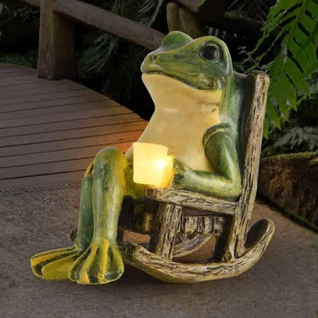 Statue de Grenouille Lumineuse pour Jardin - Décoration Extérieure Magique