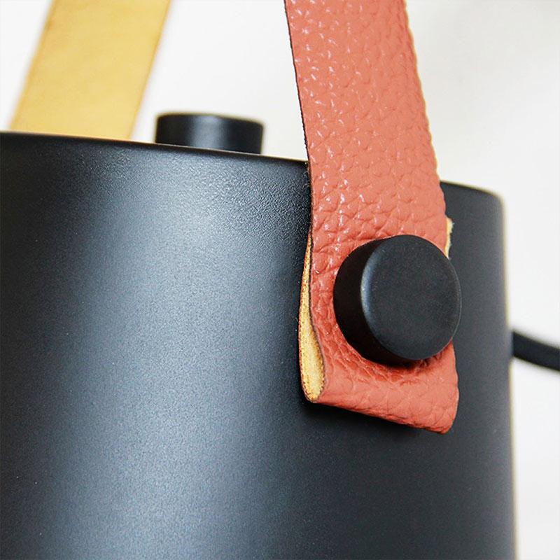 Luminara - Scandinavian wall lamp with wood & leather accent