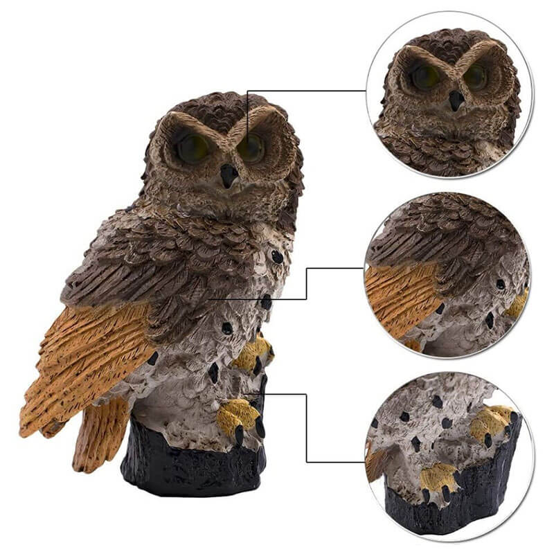 OwlGlow Owl Garden Lamp on Solar Energy - Atmospheric Outdoor Lighting