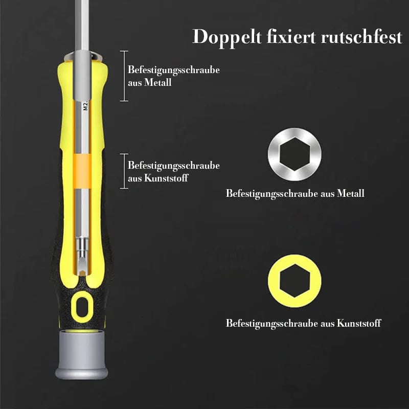Juego de destornilladores 6 en 1 – Set multifuncional con puntas magnéticas