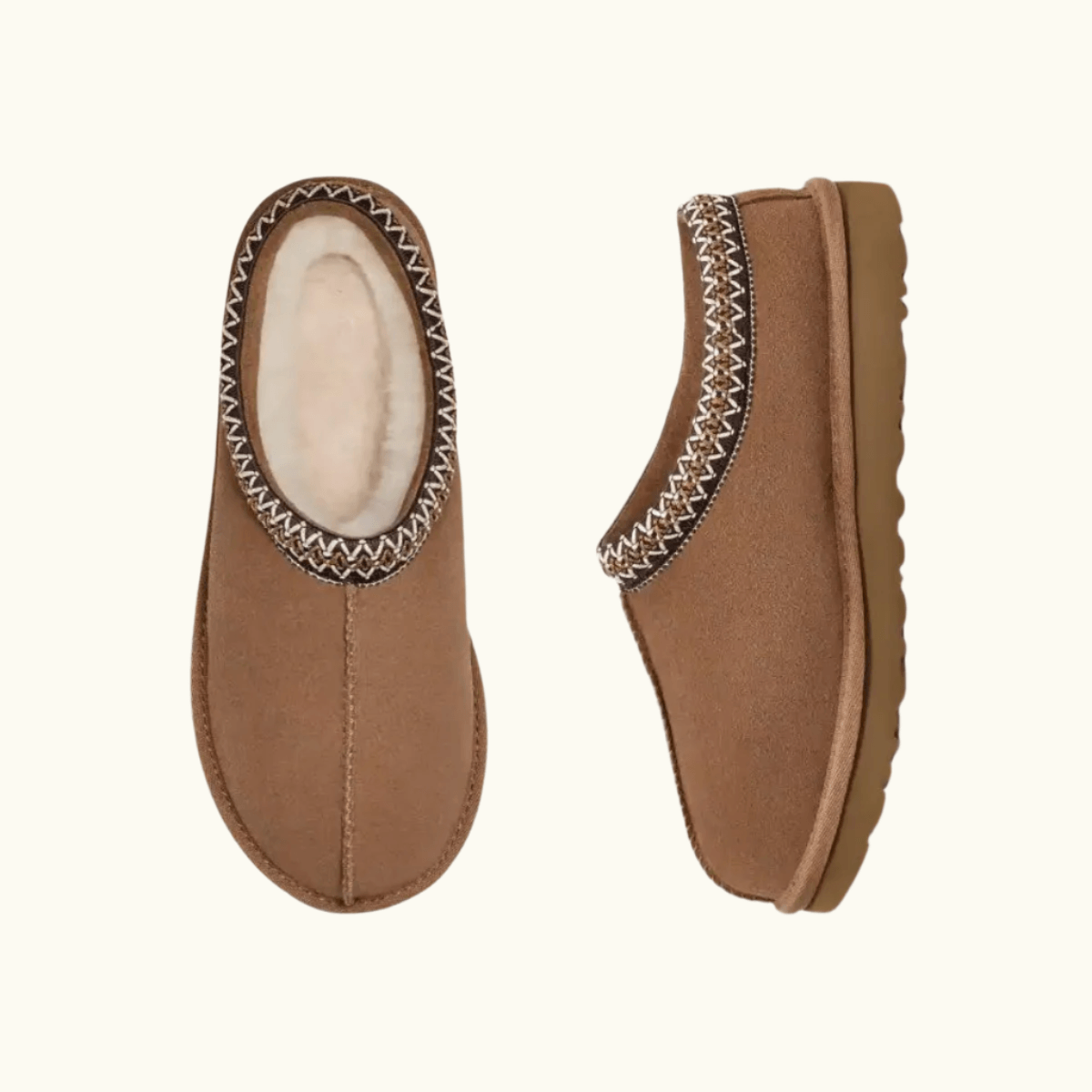 Tasman Pantoffels – Warme Suède Pantoffels met Schapenwollen Voering