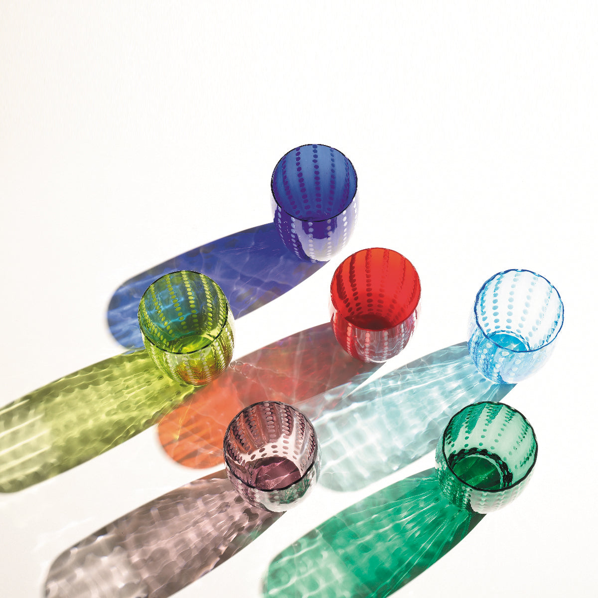 Glasoria – Pearl drinking glasses 6-piece set, handmade & dishwasher safe